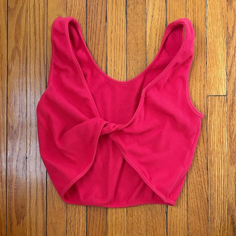 NWOT Pink Twist Bamboo Crop Top